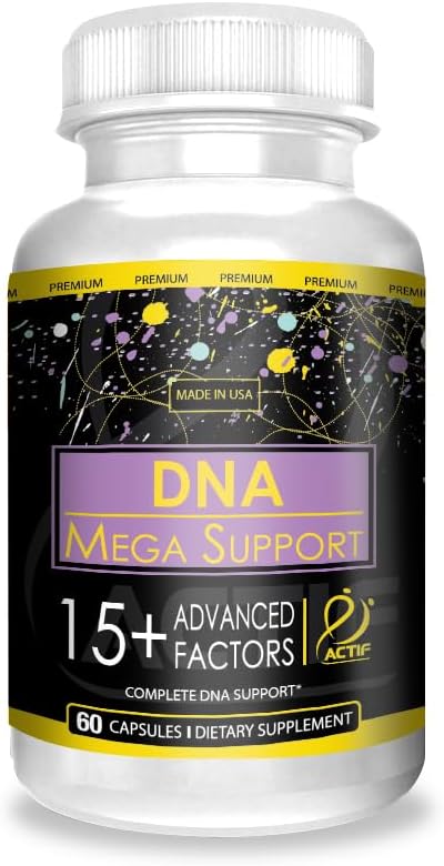 ACTIF DNA Mega Støtte med 15+ Avanserte faktorer - Ikke-GMO, Fast-Acting, laget i USA, 60 Count