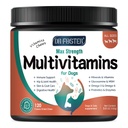 Hundemultivitamin med glukosamin, omega 3, mineraler, probiotika og enzymer, hundevitaminer og kosttilskudd for felles, hud og Coat Care, Digestive og immune helse, kyllingflavor - 120 Chews