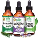 Botanisk valg lidenskap Blomster, Rosemary Leaf, & Gymnema Sylvestre ekstrakter Bundle - Daglig total velvære Kit for total velvære (1 fl. Oz. Hver)
