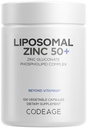 Codeage Liposomal Sink Supplement - 3 måneders forsyning - En per dag - 50 mg Zink Gluconate Vitamin piller - essensielle Mineral Kosttilskudd Sink Plus Liposomal Levering Matrise - Vegan Non-GMO - 100 kapsler