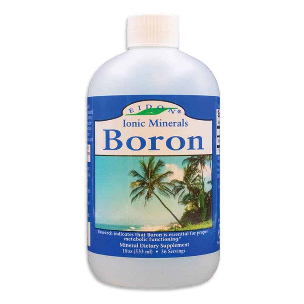 Edon flytende bor drops - Ionic Mineral Bor Supplement, essensielle element for å støtte hjernens helse, biotilgjengelige, ingen preservative eller tilsetningsmidler - 18 oz