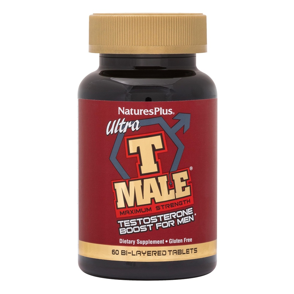 NaturesPlus Ultra T Mann, Extended Release - 60 Bilaged Tabletter - Støtter Muskel Gain - Vegetarisk, Glutenfri - 30 Services