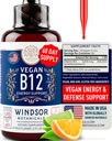 Vegansk vitamin B12 flytende - Max styrke Methylcobalamin B12 Sublingual 5000 mhg - raskt absorberende Supplement for humør, minne og energi støtte - ikke-GMO, Glutenfri, Citrus flavor B 12 dråper, 2oz