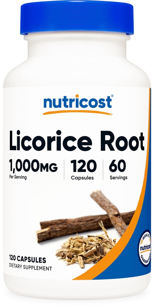 Nutricost Licorice Root 500 mg, 120 kapsler - Ikke-GMO, Glutenfri