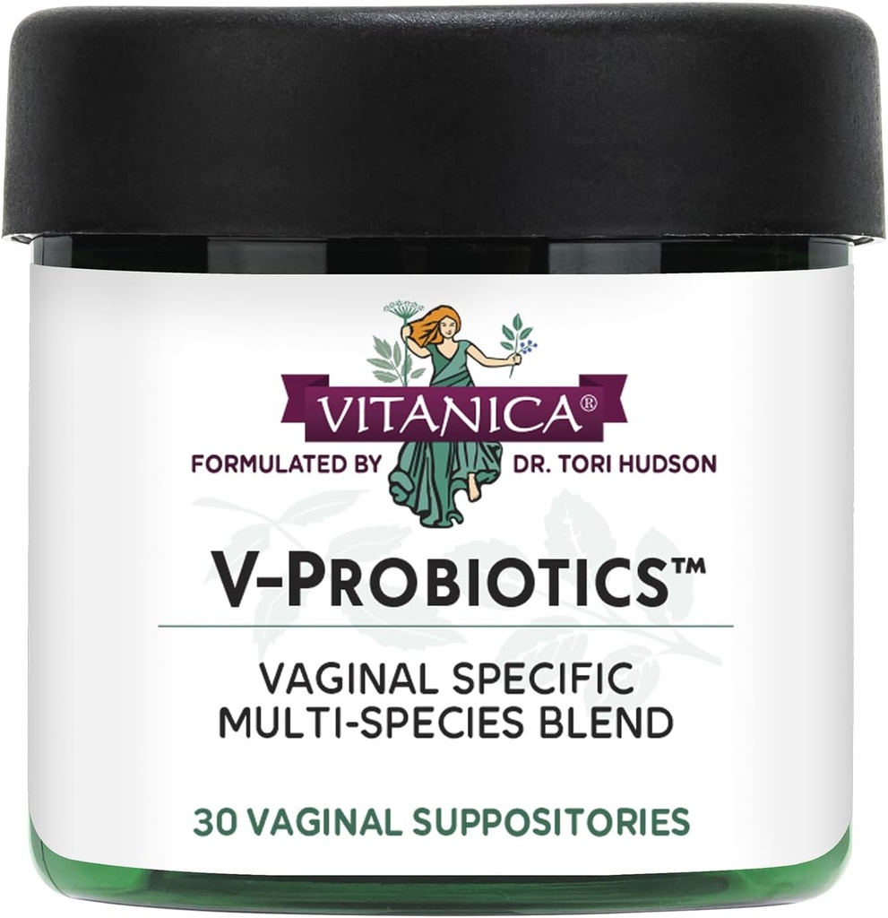 Vitanica V-Probiotika - Probiotika for kvinner - Vaginal Suppositories med Lactobacillus Rhamnosus, Gasseri og mer - Dame - 30 Vaginal Suppositories