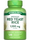Naturens sannhet rød yeast ris kapsler 1200 mg | 120 greve | Non-GMO & Glutenfri Supplement