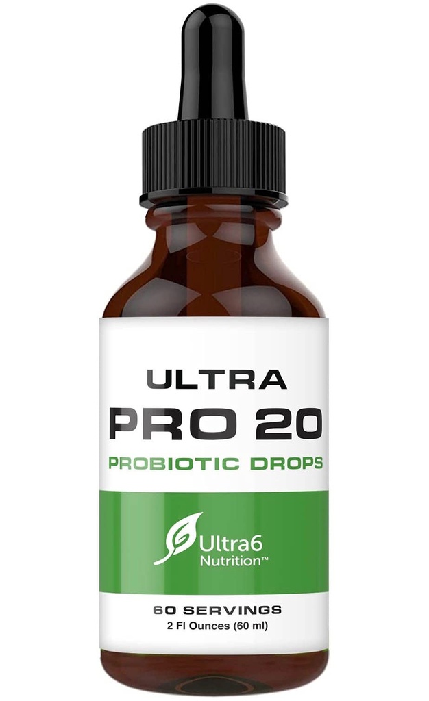 Ultra6 Ernæring Probiotika for kvinner, menn og barn - 20 Strain flytende probiotiske Supplement for Digestive & Gut Helse