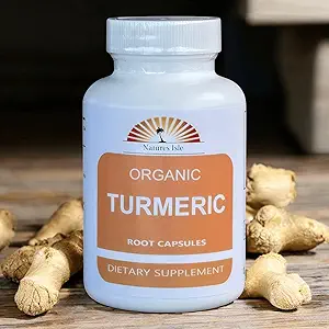 Organisk gurkemeie pulver og peppercorn 60 kapsler 500mg Hver (Tumerisk - Curcuma Longa)