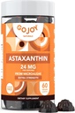 GOJOY NATURALS Astaxanthin Gummies 24 mg – høy potens Antioksidant Supplement – hud, øye og immun velvære Support vegansk, sukkerfri, ikke-GMO, glutenfri, soya-fri – 60 gummier