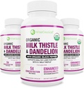 Maks absorpsjon USDA Økologisk Melk Thistle Potent 5:1 Konsentrert Ekstrakt (2000mg Styrke) & Organisk Dandelion Root | Silymarin Antioksidant Flavonoid | Liver Support Supplement (60 greve (Pack of 3))