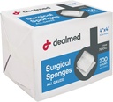 Dealmed 4" x 4" Kirurgiske sponger, 8-Ply, Ikke-Woven Absorbent Gauze Sponges for sårpleie, Førstehjelpssett og medisinske fasiliteter, 200 greve (pakke med 1)