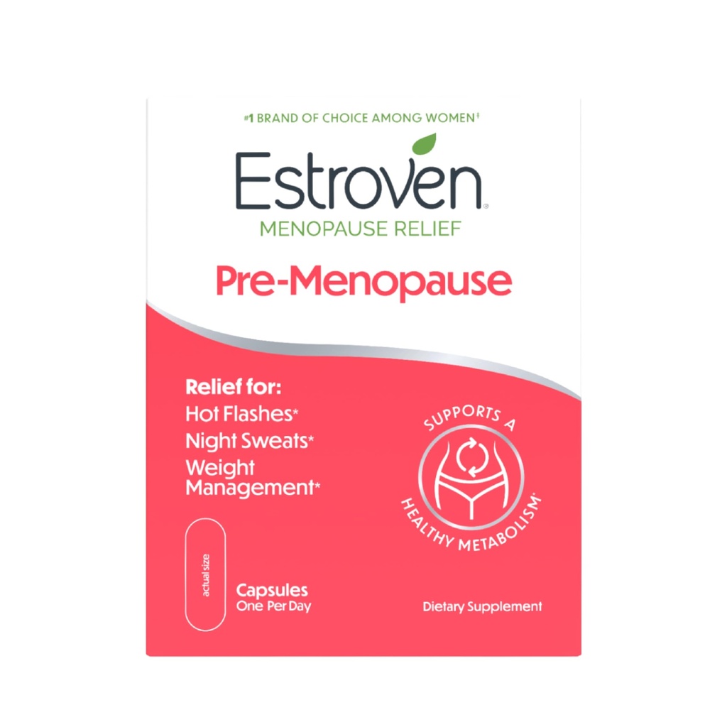 Estroven Pre-Menopause Relief, 30 Ct, klinisk bevist ingredienser, gir menopause Relief pluss nattsvitt og varm blitz relief, narkotika-fri eller østrogen gratis