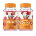 Livbare prebiotiske Fiber Kids + vitamin D3 + vitamin K2 Kids, Gummier Bundle - Great Tasting, vitamin Supplement, Glutenfri, GMO Free, Chewable Gummy