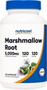 Nutricost Marshmallow Root 5000mg Ekvivalent, 120 Vegetariske kapsler - Glutenfri og ikke-GMO - fra 500mg 10:1 Ekstrakt