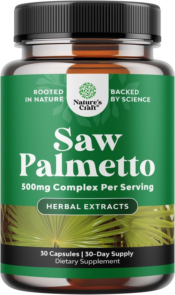 Ekstra styrke så Palmetto ekstrakt - Avansert urtekompleks for hår helse og urin støtte med plantesteroler og flavonoider - Potent herbal Supplement med 500mg per servering - 30 kapsler