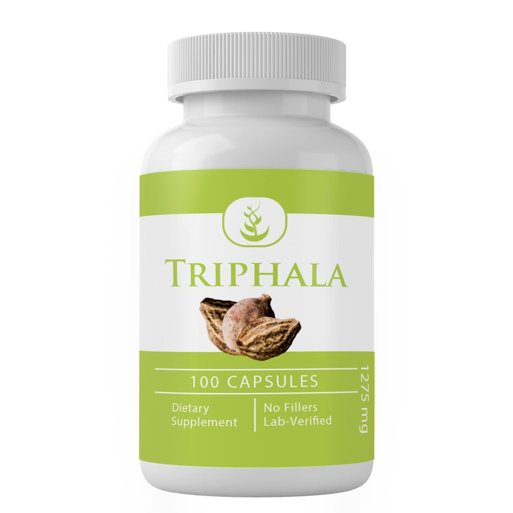 PURE ORIGINAL INGREDIENTS Triphala pulver, (100 kapsler) alltid ren, ingen tilsetningsmidler eller fyllstoffer, Lab verifisert