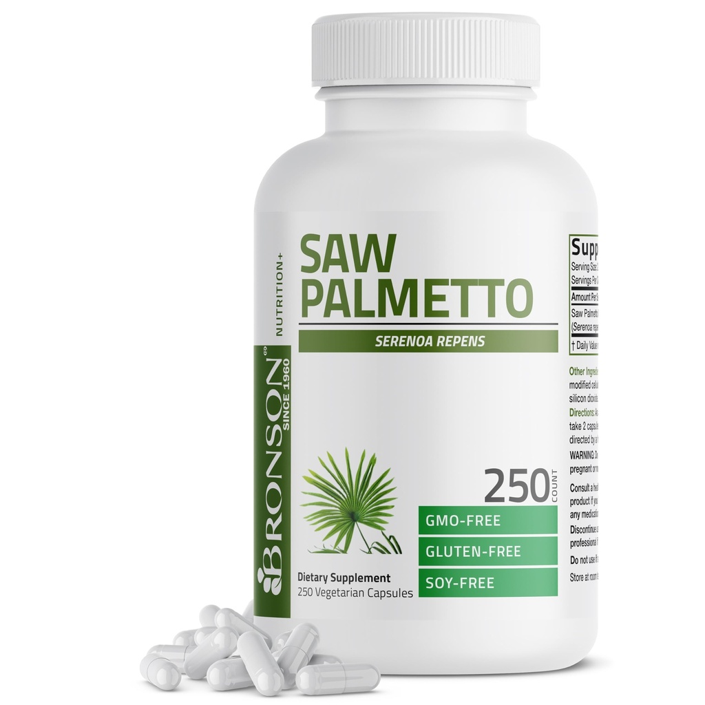 Bronson så Palmetto ekstra styrke støtter sunn prostata funksjon & urin helse støtte - ikke GMO, 250 vegetariske kapsler