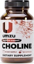 UMZU Choline Supplement for kognitiv og hormonal støtte | Acetylkolin Booster hjelper hjernen fokus, minne og metabolisme | fremmer lever helse og østrogen balanse (30 dagers forsyning | 90 kapsler)