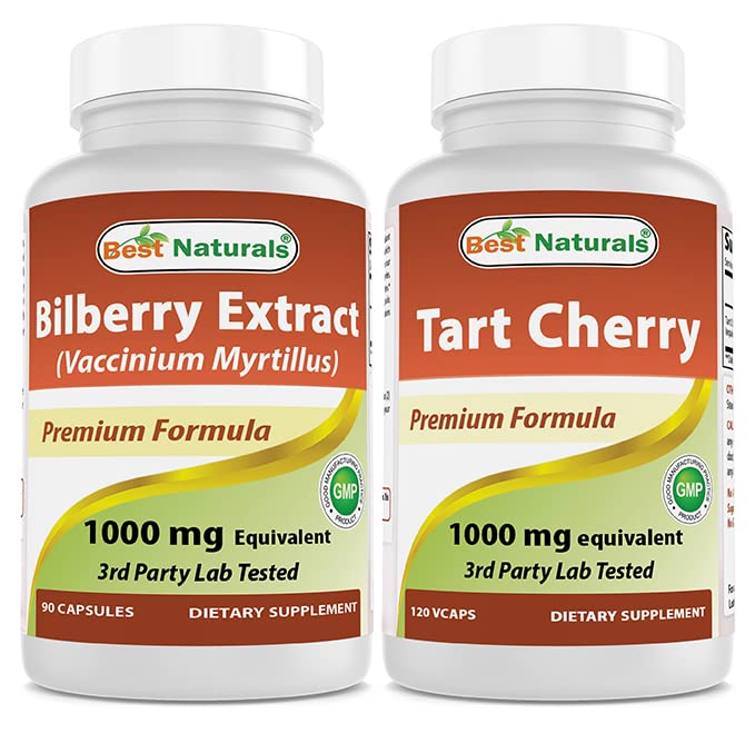 Beste Naturals Bilbær Ekstrakt 1000 mg og Tart Cherry Extract 1000 mg
