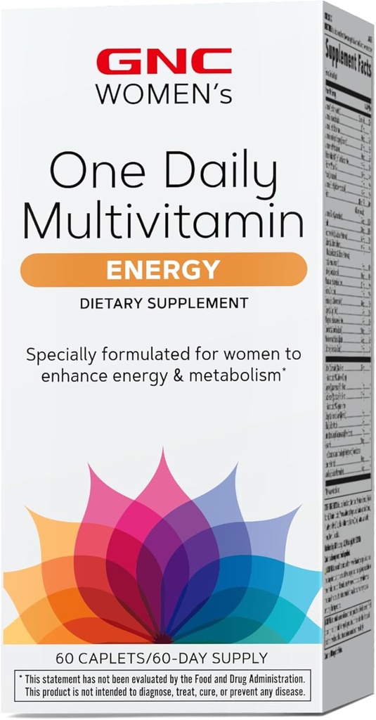 GNC kvinners en daglig energi multivitamin, støtter immun helse og energi produksjon, 60 teller
