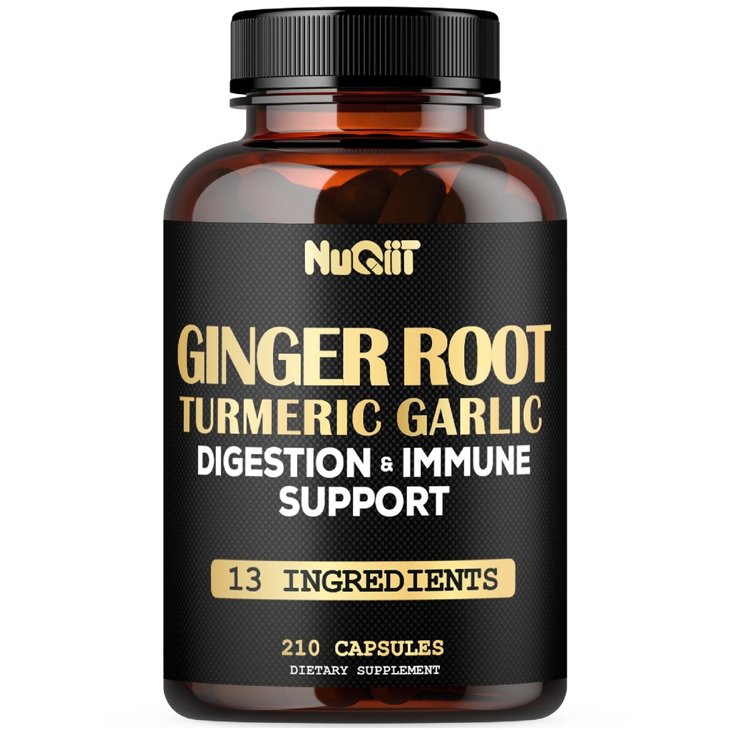 Ginger Supplements Kapsler med gurkemeie curcumin, hvitløk Bulb, Berberine HCl, Echinacea - 210 Kapsler