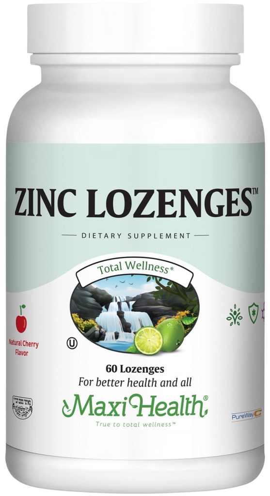 Maxi-Helse Sink Lozenges - Zink Citrat 10 mg - med vitamin C - Cherry Flavor - 60 Chewables - Kosher