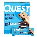 Quest Nutrition Cookies & Cream Protein Bars, 21g Protein, 4g Netto Karbohydrater, 1g Sukker, Glutenfri, Ketovennlig, 4 Count