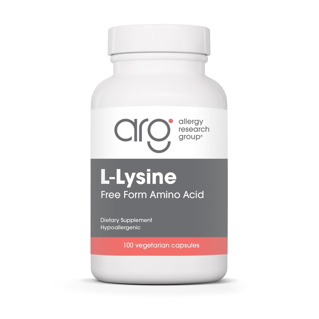 Allergi Forskningsgruppe L-Lysine - Immun støtte, L-Lysine HCI, Gratis Form Aminosyre, 500 mg Supplement, Rent, Organisk, Vegetariske kapsler - 100 greve