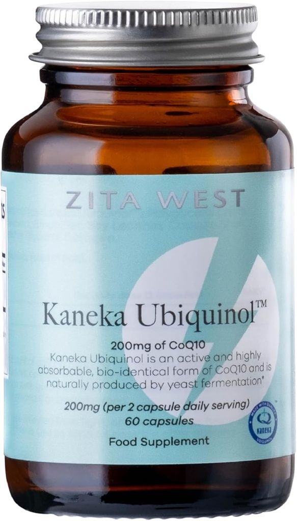 Zita West Kaneka CoQ10 Ubiquinol | Høyt absorberbart kosttilskudd for menn og kvinner | prøver å naturlig konceiv eller gå gjennom IVF - 60 vegetariske Gel kapsler