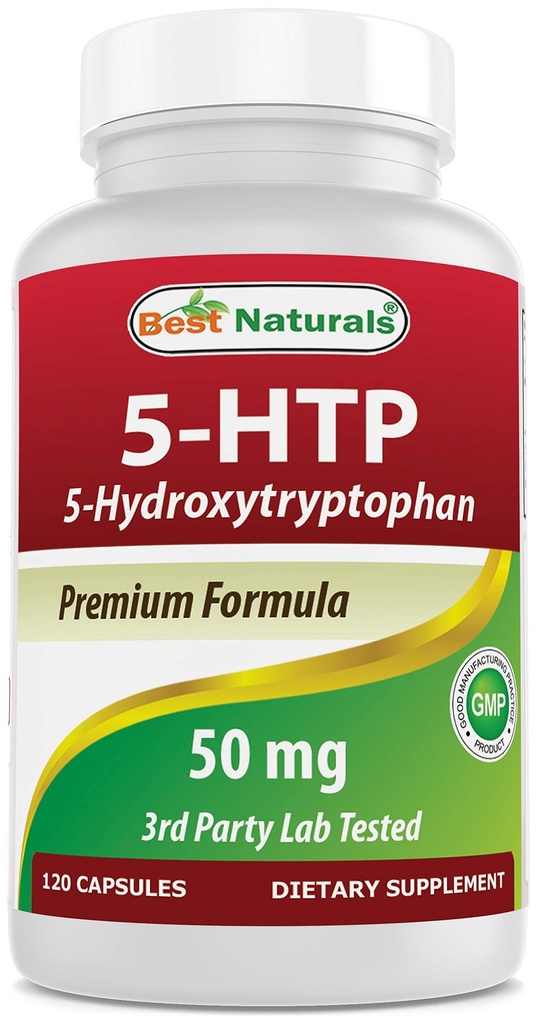 Beste Naturals 5-HTP 50 mg 120 kapsler, 5 HTP kapsler støtter avslapning og hvilefull søvn
