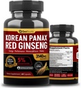 koreansk Panax Rød Ginseng, Rød Ginseng Kosttilskudd Premium 3140mg (Ginsenoside 5%) koreansk rød Ginseng Intensive 60 kapsler (Maca Root) laget i USA