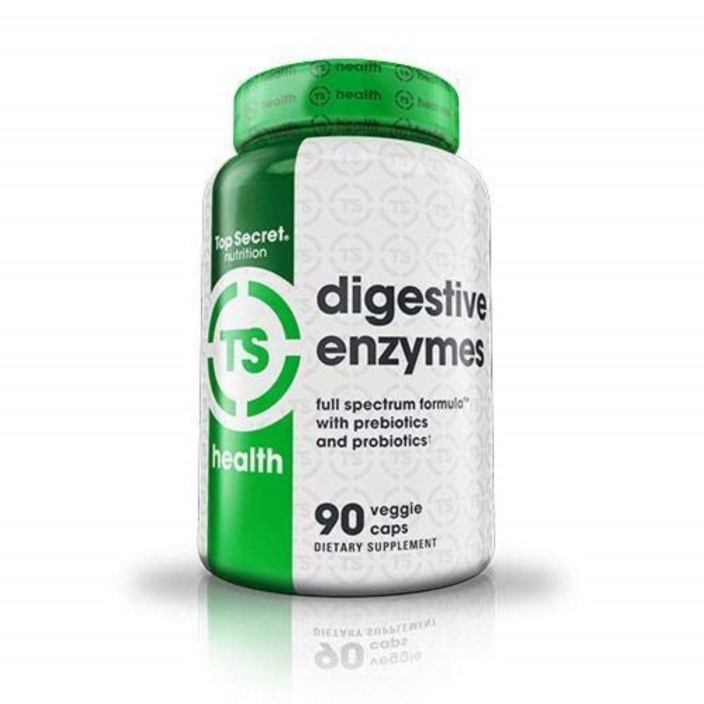 Topp Hemmelige Ernæring Digestive Enzymer ® Full Spectrum Prebiotika & Probiotika ® 10 Enzymer for Gut Helse, Bloating & Nærende Absorpsjon ® 90 Kapsler