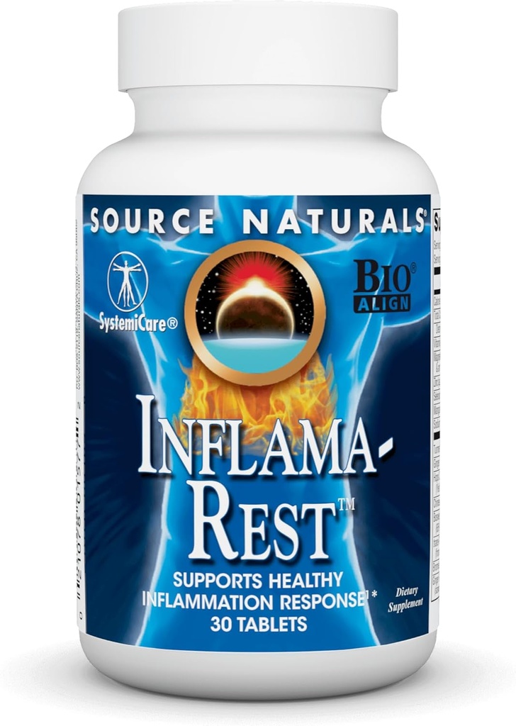 Kilde Naturals Inflama-Rest - Herbal & Mineral blanding med gurkemeie, Boswellia, Ginger, Quercetin - Maksimal stress relief & avslapning - 30 tabletter