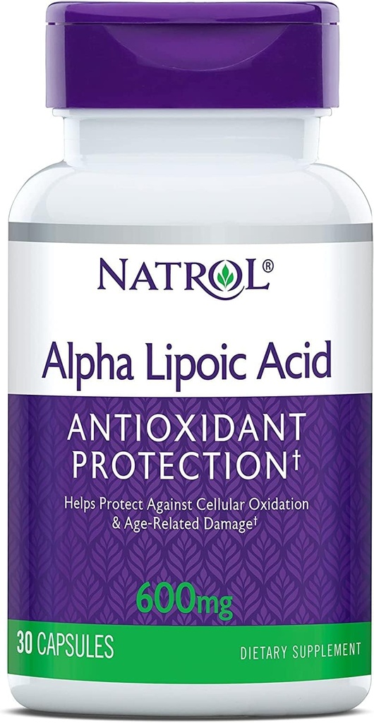 Natrol Alpha Lipoic Acid 600 mg Kapsler 30 ea (pakke med 4)