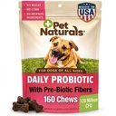 Kjæledyr Naturals Daglig probiotika for hunder, Duck Flavor, 160 Chews - 120M CFUs Pre and Probiotics for hunder Digestiv helse, Gut Helse, Immunstøtte, Diarrea, Allergier og Itching