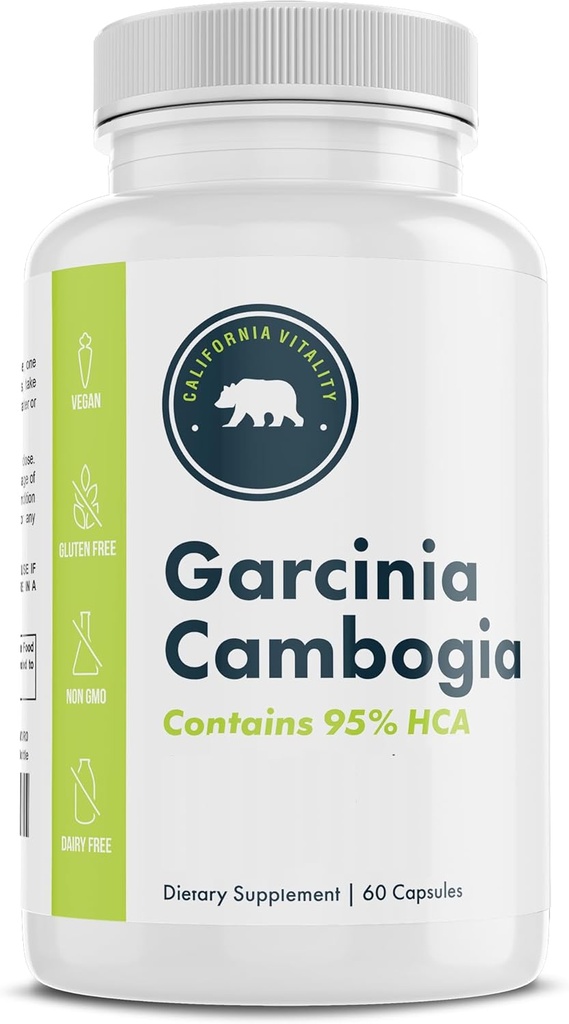 Garcinia Cambogia, 95% HCA 60 kapsler, med krom - laget i USA, Vegansk, ikke-GMO, Glutenfri, og dairy-free