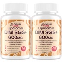 Liposomal DIM SGS Supplement - Hormon Supplement for kvinner og menn, Estrogen Supplements Inneholder Sulforaphane Glukosinolat, Vitamin E, Pomegranat Frukt - Støtte Detox og Antioksidant (2 Pack)