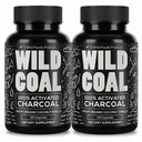 Wild Foods Aktivert Charcoal Capsules | 100% økologisk kokosnøtt Shells Aktive tabletter for gloating relief | Lab testet og ikke-GMO Detox piller | USA (To flasker - 120 kapsler)