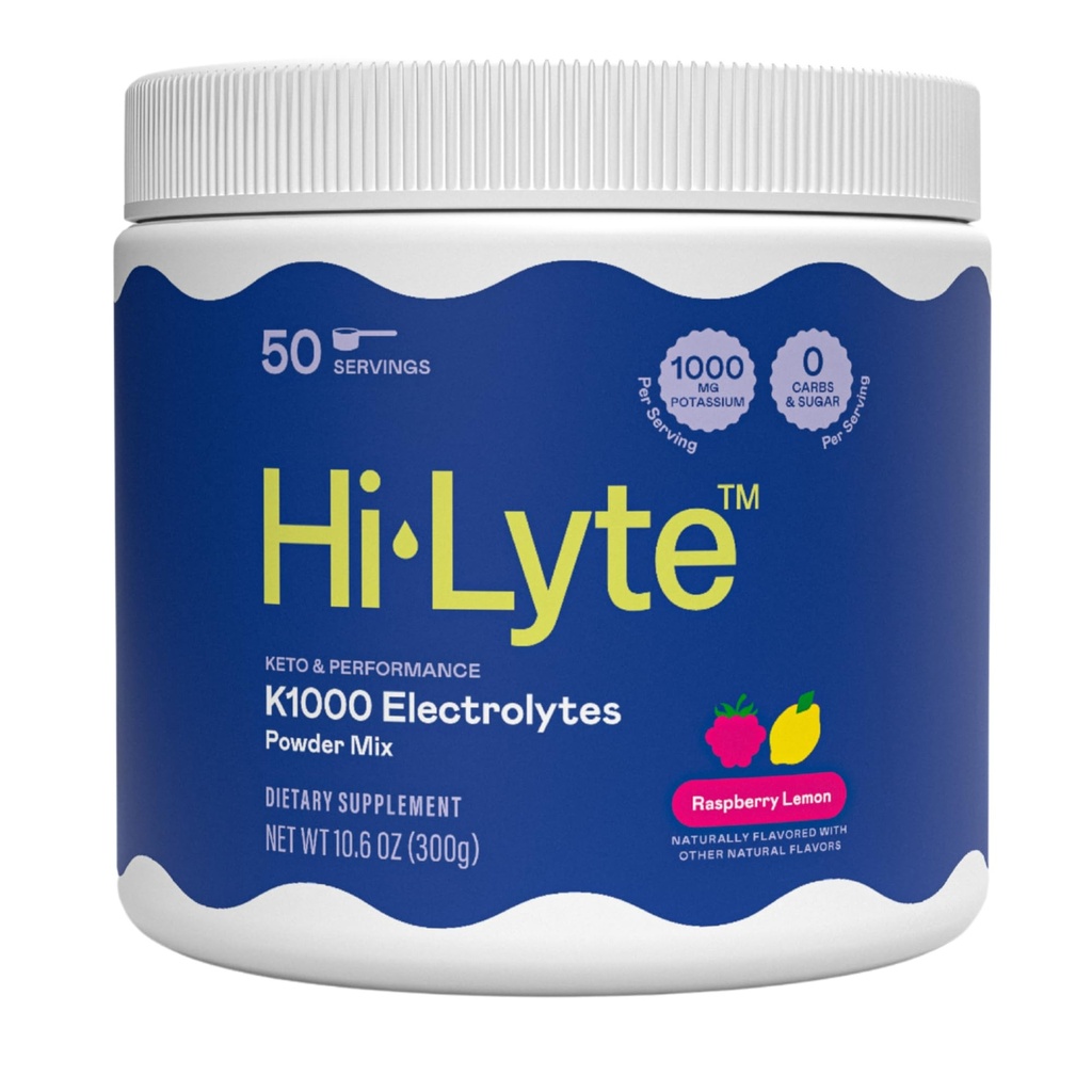 Hi-Lytte Keto K1000 Elektrolytt pulver | Bringebær sitron |Husk Supplerende drikke blanding | Økt energi og beat ben krammer | Ingen sukker, Ingen Maltodextrin | 50 serveringer
