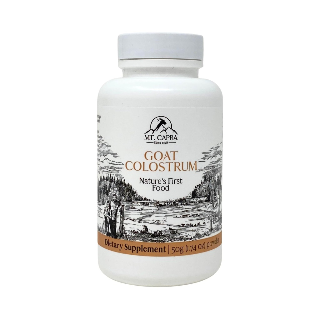 Mt. Capra Goat Melk Colostrum | For Sunn Immune System, Gut og Athletic Performance | Grass-Fed, høy i immunglobuliner | 17 Serveringer - 1,76 oz