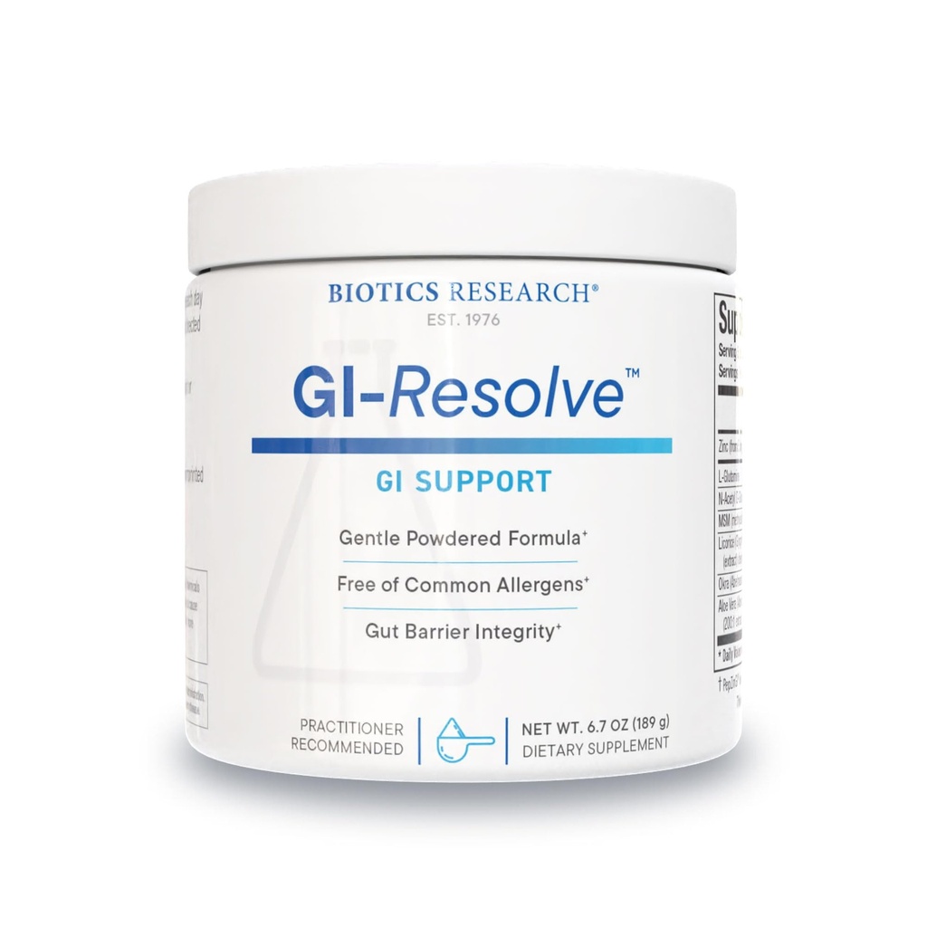 Biotics Research GI ResolveTM Avansert L-Glutamin pulver formel for Gut lining støtte og healing - Optimal gastrointestinal funksjon - Premium 7-Ingredient med sink karnosin & botanicals- 6,7oz