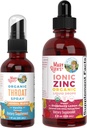 MaryRuth Organics Throat Spray (Vanilla) & Sink Drops (Strawberry Lemon) | USDA Organic, Clean Label Project Verifisert® | Vitaminer for Throat Relief, Immunitet & Total Helse | Vegan, ikke-GMO