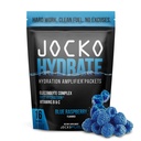 Jocko drivstoff Hydrate Electrolytes pulver pakker Lavt sukker - Hydration forsterker pakker for utvinning, dehydrering, & trening - med vitaminer B6, B12 & C (16 pakker) Blå bringebær