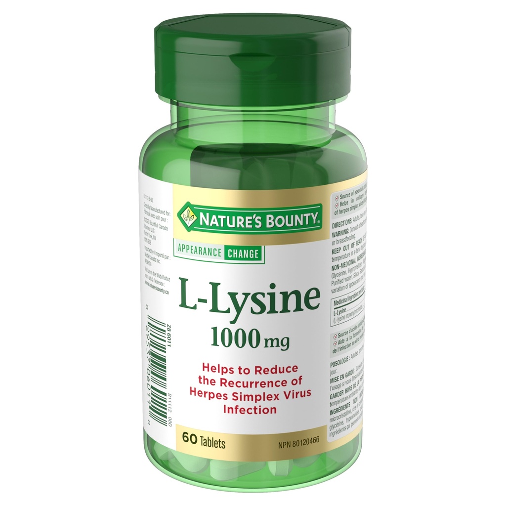 Naturens Bounty L-Lysine - 1000 mg - 60 tabletter
