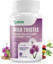 Melk Thistle Supplement med Dandelion Root, Artichoke Extract, 80% Silymarin for Liver Support-Liver Cleanse Detox & Repair Formula, Ikke-GMO - 60 Kapsler