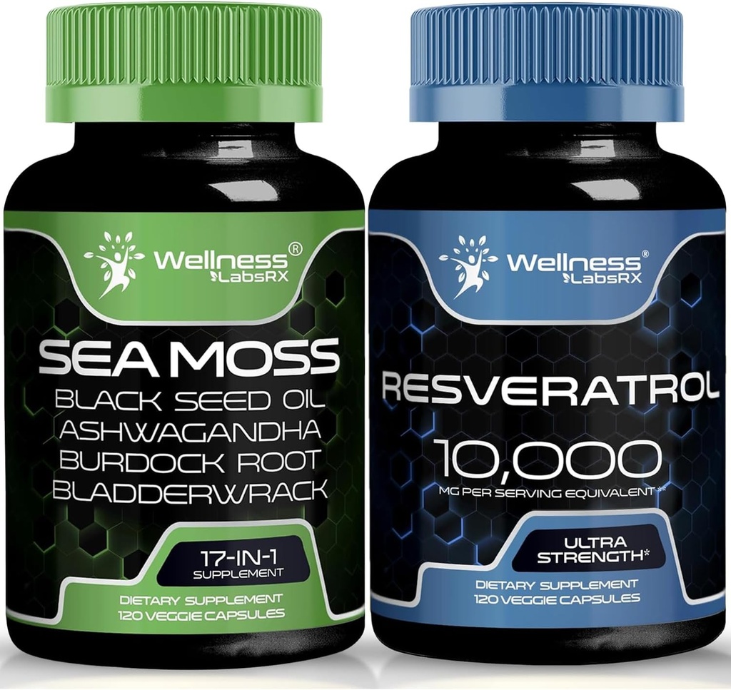 WELLNESS LABSRX Resveratrol kapsler med Sea Moss kapsler
