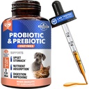Probiotika og prebiotika med enzymer for hund og katter - Digestive Gut Flora Helse Pet Food Supplements - Diarrea og Gas Hjem Remedy - Upset Mage Relief - Laget i USA