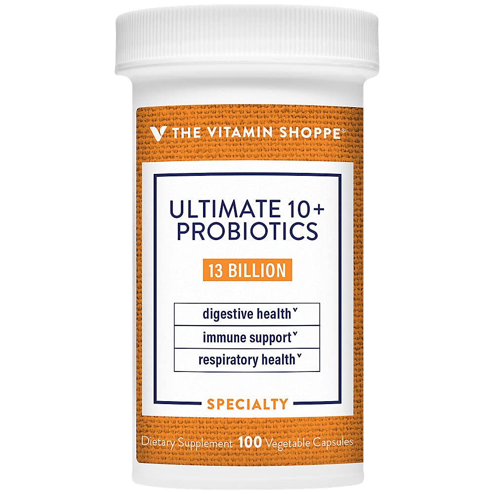Vitamin Shoppe Ultimate 10+ Probiotika, 13 milliarder CFU for Digestive Helse, Immune Support og Respiratorisk Helse (100 Grønnsaker Capsule)