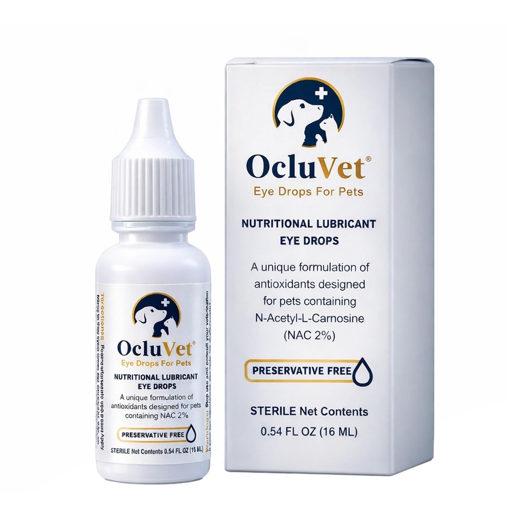 Øyedråper for Kjæledyr | Klinisk studerte antioksidanter for kjæledyr med katarakter | laget i USA | Inkluderer 2% N-Acetyl-L-Carnosin (NAC) | 16 ml