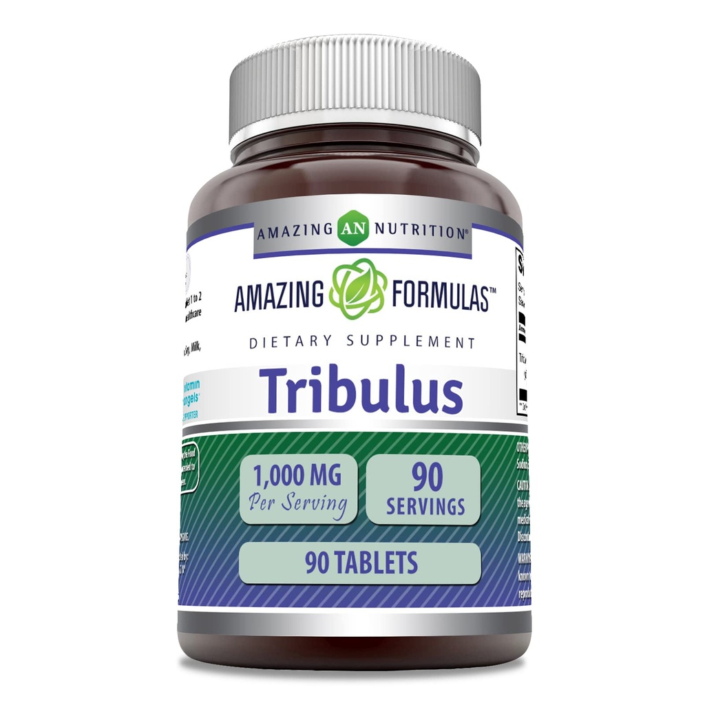 Amazing Formler Tribulus Extract 1000 Mg Supplement | Tabletter ikke-GMO | Glutenfri | laget i USA (1 Pakke | 90 greve)